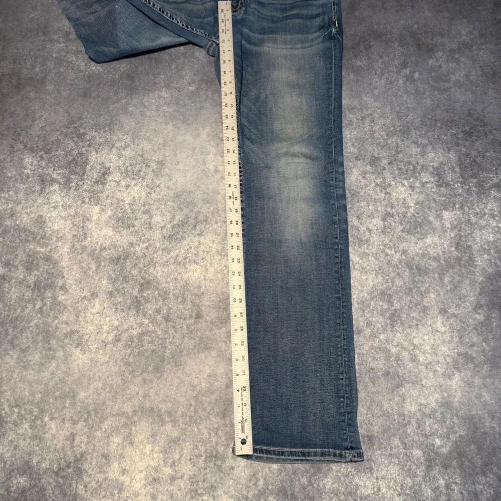 Buckle BKE Tyler Straight Leg Jeans Mens 31L Medium Wash Blue Contrast Stitch
